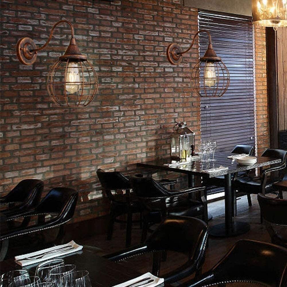 Lampa zewnętrzna oświetlenie słupkowe, vintage industrialne metalowe kinkiety ścienne, minimalistyczny wiktoriański klosz w klatce retro, E27 antyczne oświetlenie do restauracji, kawiarni, barów