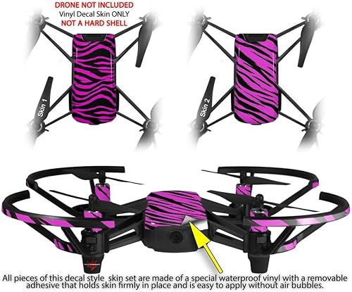 Miniatura 2 de Skin Decal Wrap 2 Pack for DJI Ryze Tello Drone Pink Zebra Drone NOT Included
