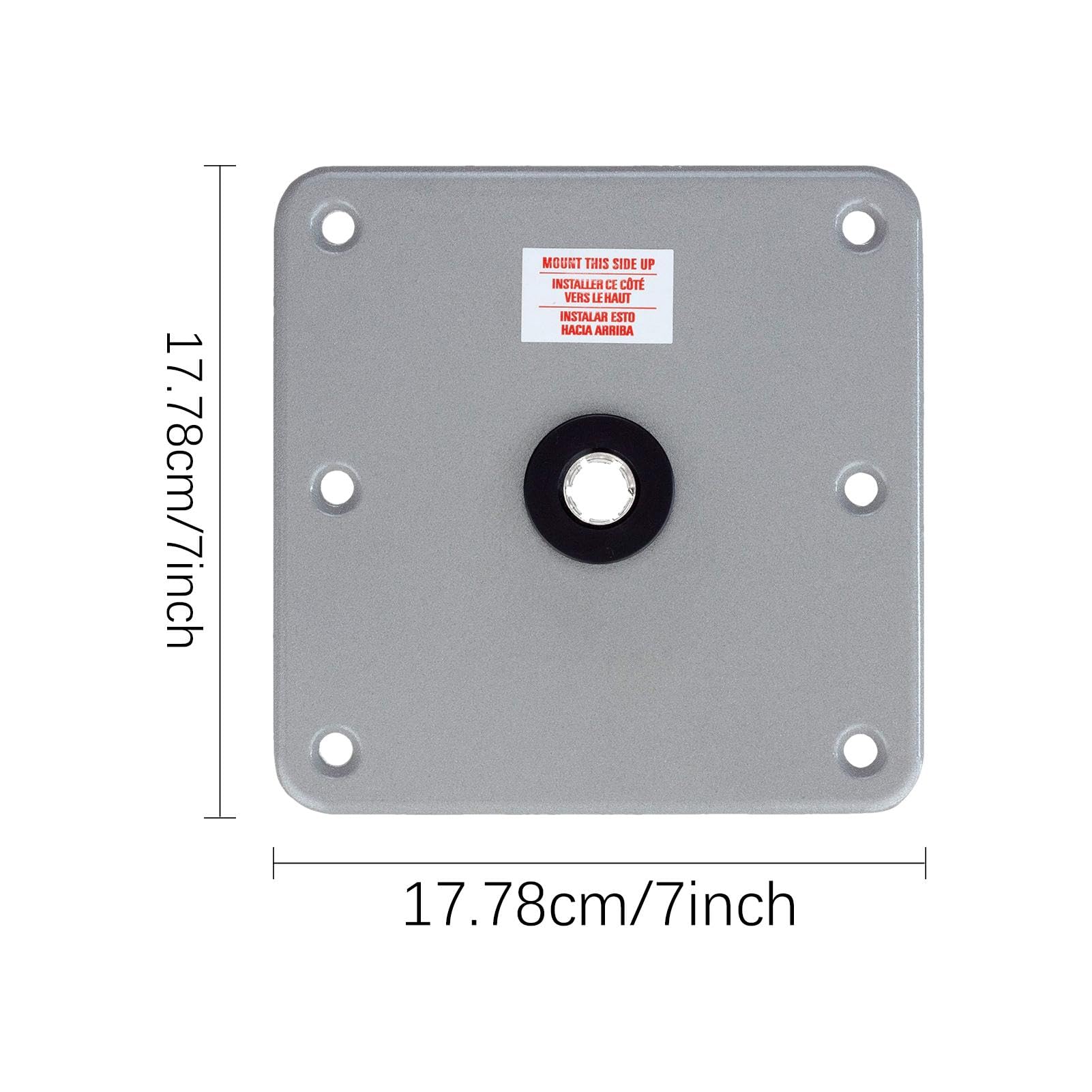 Base per sedile della barca, 17,8 x 17,8 cm, base resistente per barca, in acciaio inox, per sedili in alluminio di grado marino, robusta, facile installazione, ideale per barche da pesca,