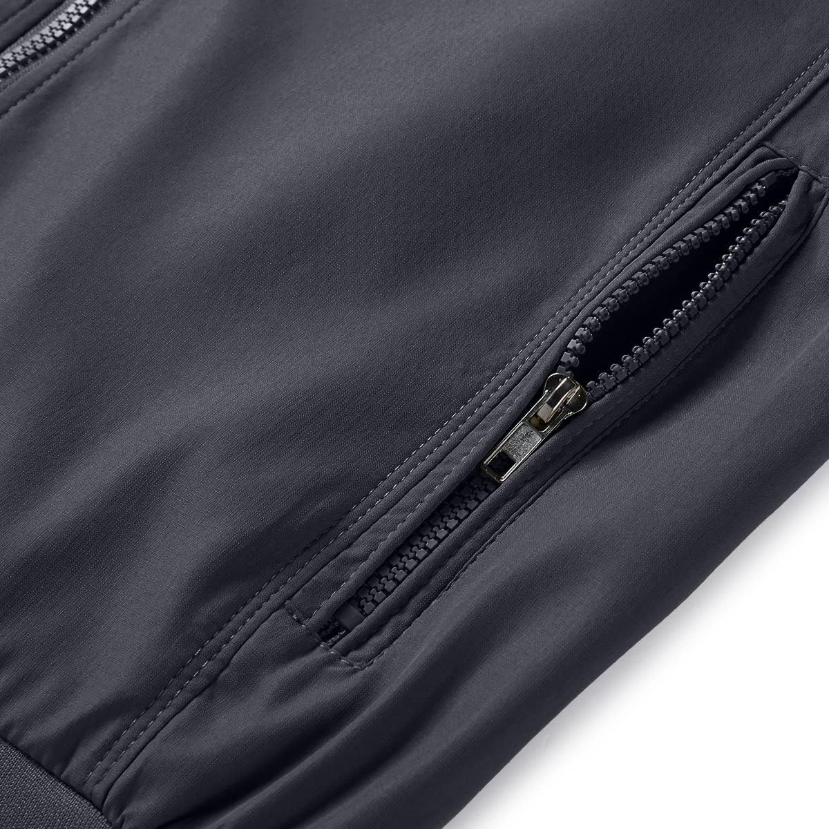 KUDORO Herren Leichte Jacke Langarm Übergangsjacke Bomberjacke Sportjacke mit Reißverschluss Windbreaker für Herren mit klassischem Stehkragen