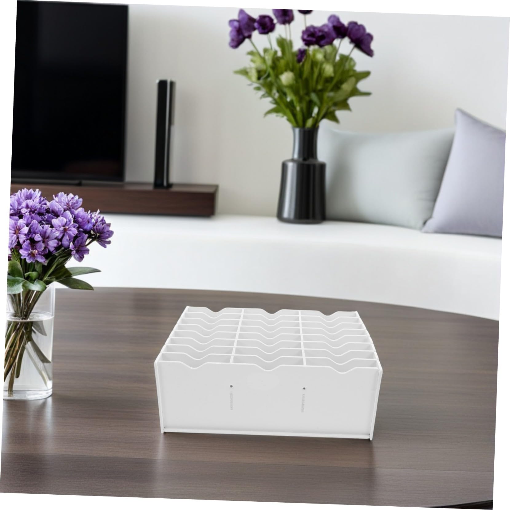 Angoily Organizer da Scrivania con Scomparti Scatola Documenti e Supporto per Tampone Contenitore Versatile per Ufficio e Hobby Domestici Struttura Compatta e Resistente in Plastica