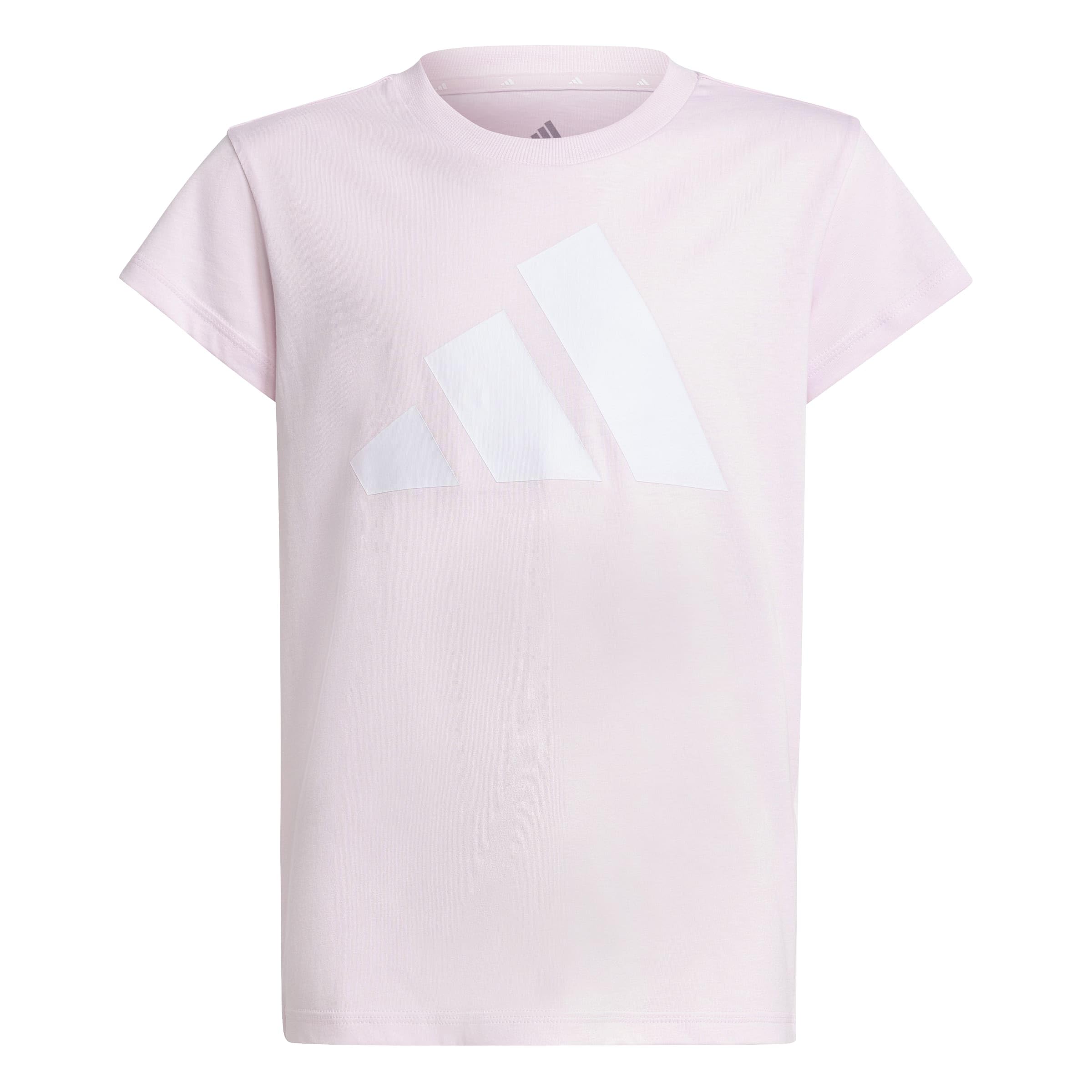 adidas Girl's Essentials Cotton Shirt, Clear Pink/White, 9-10 Years