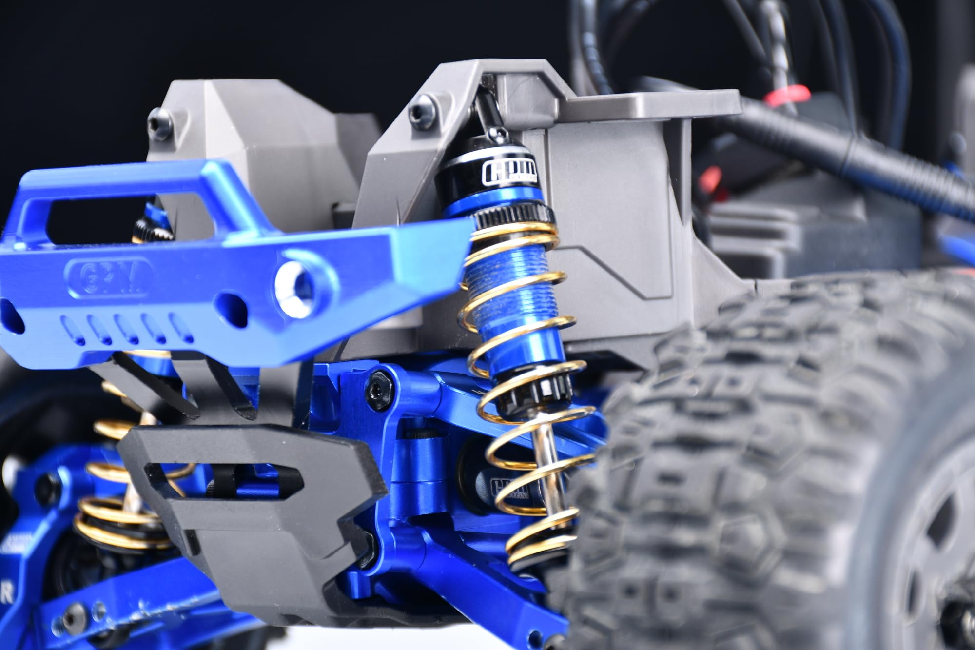 Aluminum 7075 Alloy Front Upper and Lower Bulkhead for Traxxas 1:16 Mini Maxx 4WD 107154-1 / Mini XRT VXL-3S 108076-1 Monster Truck Upgrades - Black