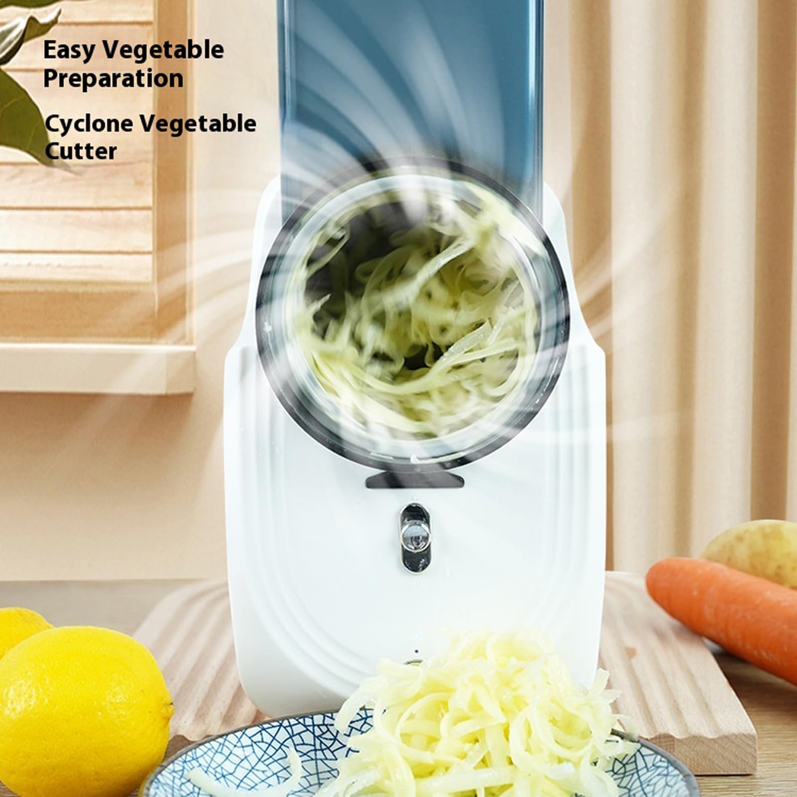 Taglierina di verdure a tamburo elettrico di ricarica USB Strumento di taglio efficiente da cucina per cuochi domestici e preparazione di feste Robot da cucina efficiente