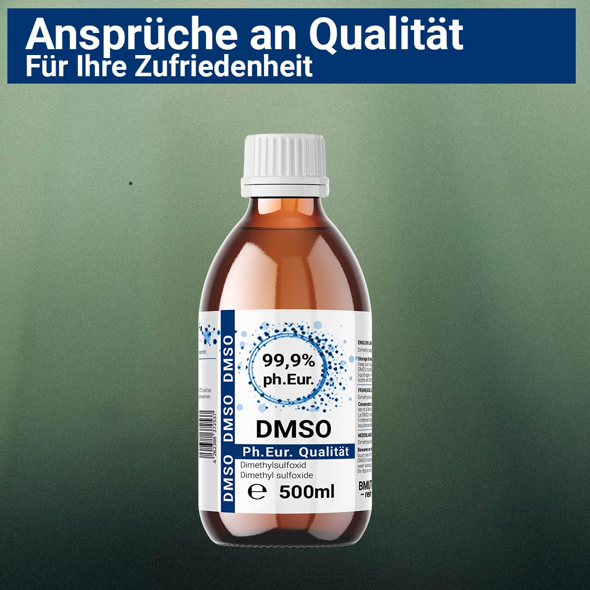 500ml DMSO 99,9% – Dimethylsulfoxid in pharmazeutischer Reinheit nach Ph. Eur. – Hochwertige Lösung in lichtgeschützter Braunglasflasche