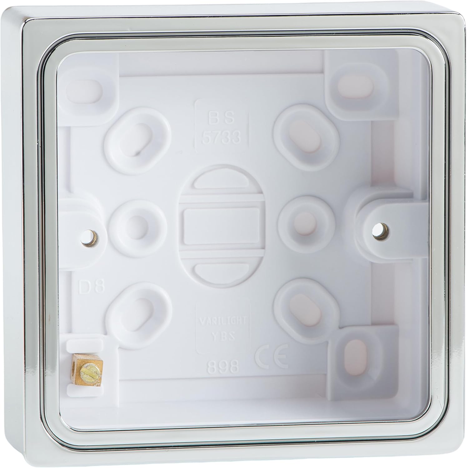 Varilight - 1 Gang Patress Wall Box (for surface mounting) Chrome Effect Finish - YBSC
