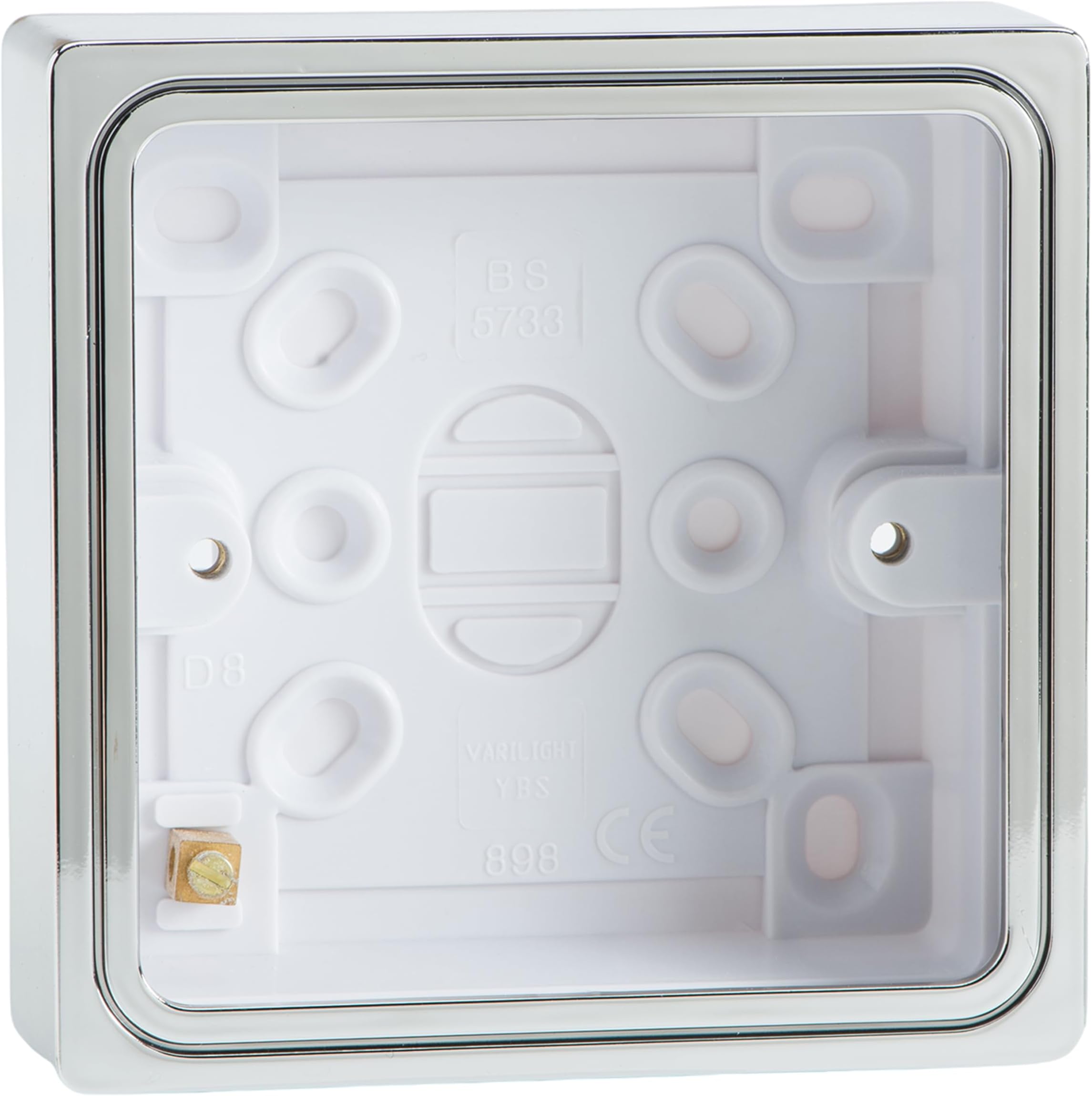 Varilight - 1 Gang Patress Wall Box (for surface mounting) Chrome Effect Finish - YBSC