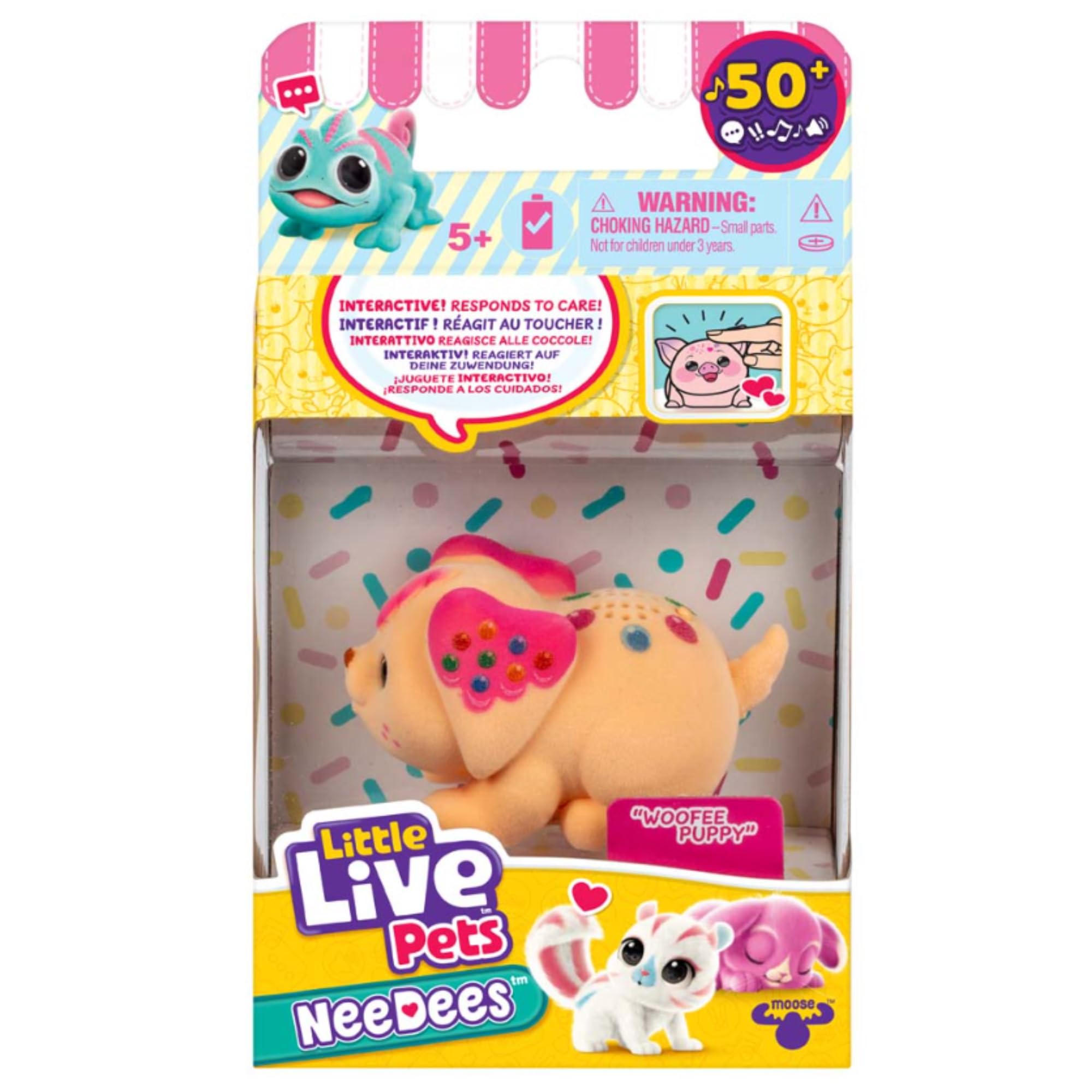 Little Live Pets NeeDees with 50+ Sounds & Reactions - (Candy Series - Woofee Puppy) — image 1