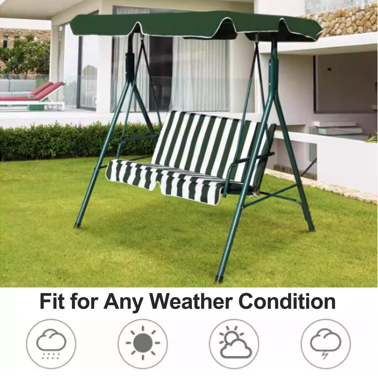 Cubierta Superior de Repuesto for Columpio de Porche, Cubierta Superior de Columpio de Tela Oxford 420D Impermeable, Apta for Columpio y Silla Colgante de 2-3 plazas