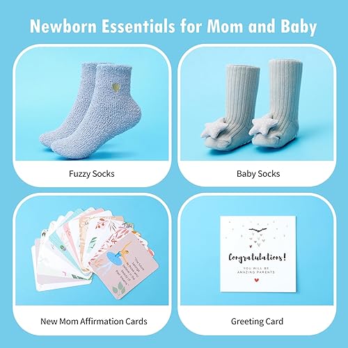 Miniatura 6 de Regalos de embarazo para futuras mamás, regalo pensado para nuevos padres, lindo baby shower y sorpresa de revelación de género, caja de celebración