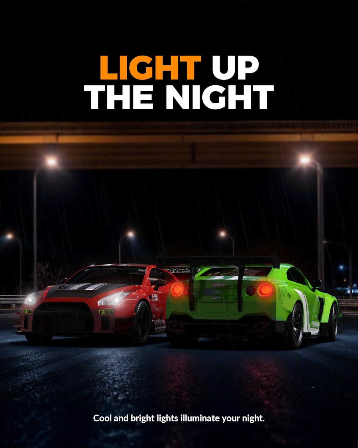 RC Drift Car - 1:20 Mini Drift Cars 2.4GHz Remote Control Car Racing High Speed Drift Car Model with LED Lights for RC Toys Gift (Green)