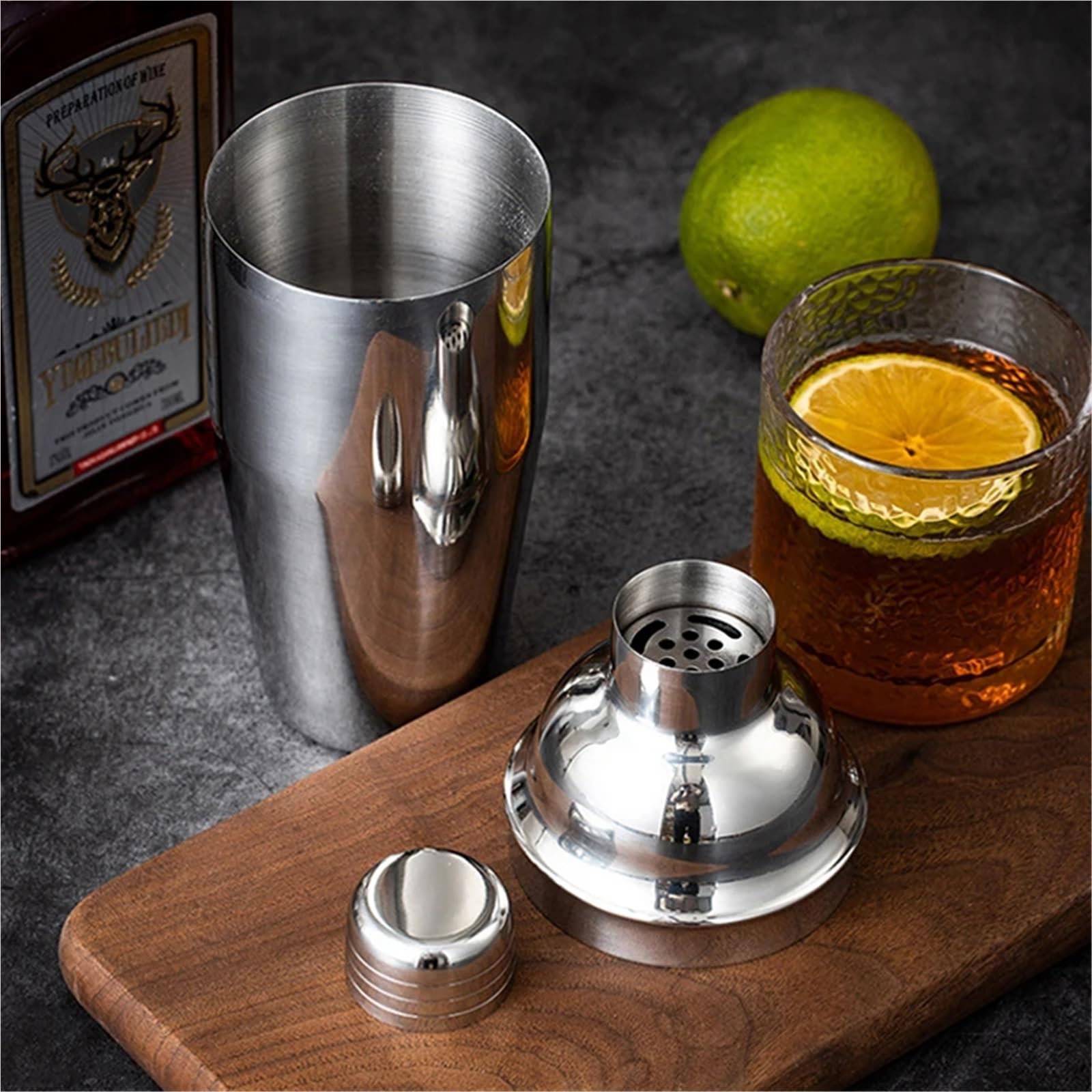 Cocktail-Shaker, Cocktail-Maker-Set, Edelstahl-Cocktail-Shaker, 3-stufiger Cocktail-Shaker, Wein, Martini for Barkeeper, Getränke, Party, Bar-Werkzeuge, Cocktail-Set(700ml)
