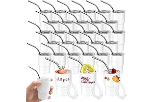 32 Pack Sublimation Shot Glasses Tumblers Blanks Perfect for Printing Custom Designs