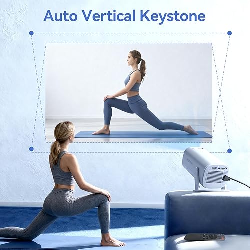 Miniatura 5 de Mini proyector con WiFi 6 y Bluetooth 5.0, proyector portátil 4K compatible con sistema Android14, rotación de 210, proyector inteligente Keystone