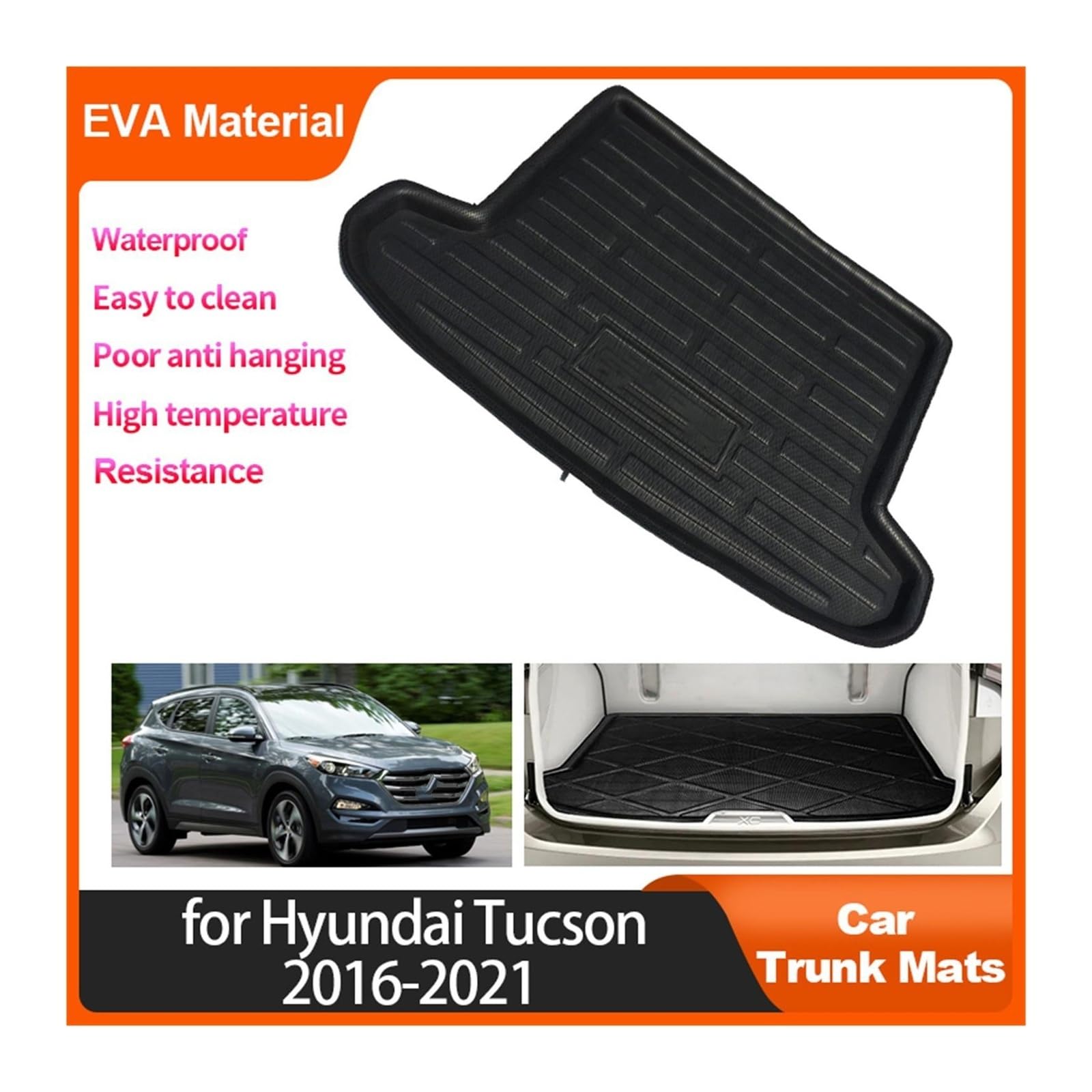 Pasuje do Hyundai Tucson 2016 2017 2018 2019 2020 2021 TL | Maty do bagażnika samochodu. Auto podkładka ochronna do bagażnika