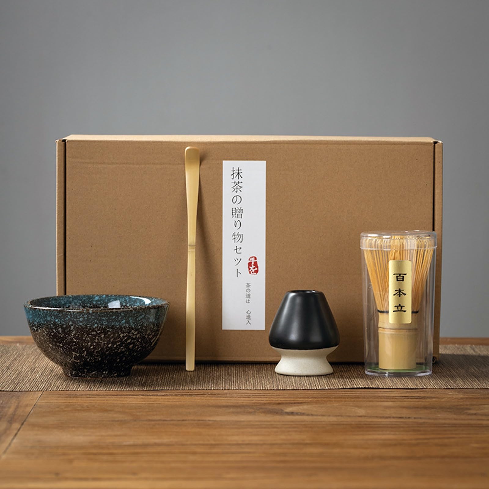 Amazon｜JIKANNOYA 抹茶セット 初心者 お点前セット 茶道具 セット 4点 