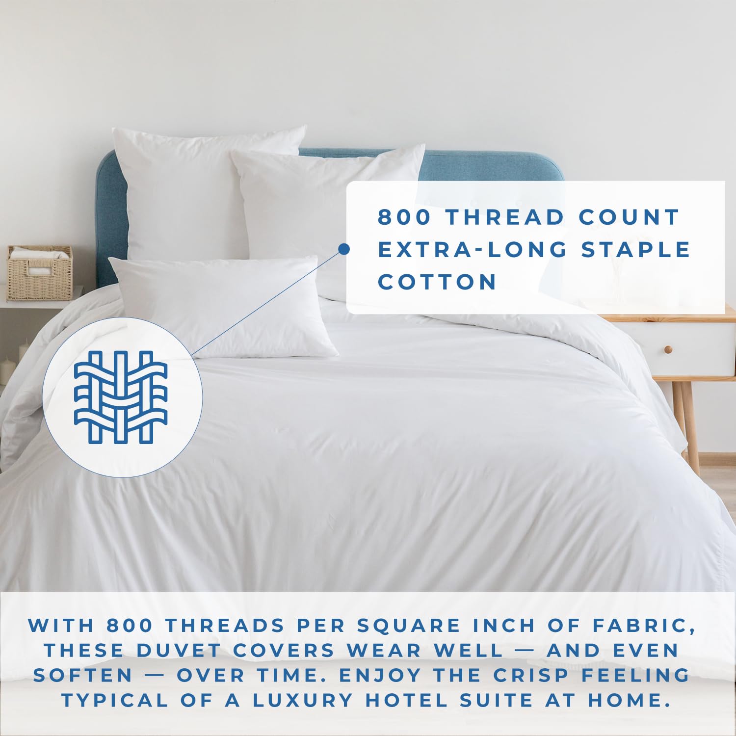 Couette Super King 3 Pièces Coton égyptien 800 Fils, Qualité Hôtel, Precious Star Linen