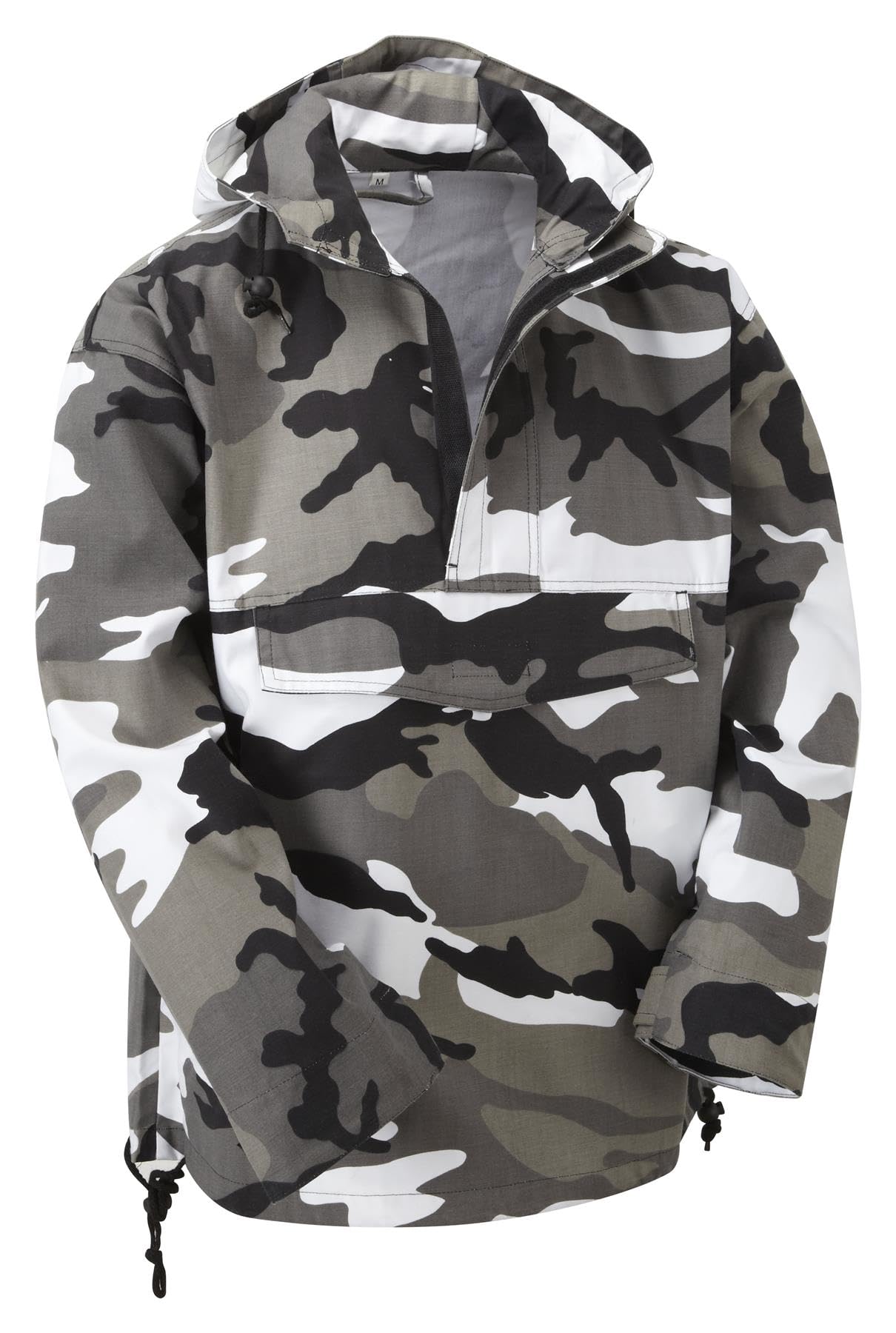 VINTIKA Army Style Anorak Smock - Hooded Combat Pullover - Urban Camo - XXS
