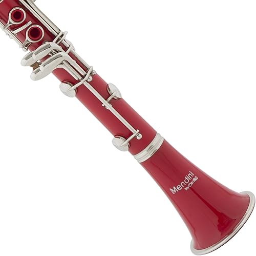 Miniatura 25 de Mendini ABS B Clarinete plano con 2 carriles, estuche, soporte, bolsillo, boquilla, 10 cañas y más, Verde