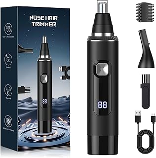 Cortapelos Nariz y Oreja Profesional Indoloro,Quita Pelos Resistente Agua USB Recargable,Hoja de Doble Filo Impermeable Fácil de Limpiar
