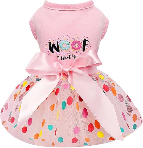 Ropa para perros pequeños y niñas, vestido de primavera para mascotas, tutú de princesa para cachorros, lindos vestidos de tul para cachorros, ropa