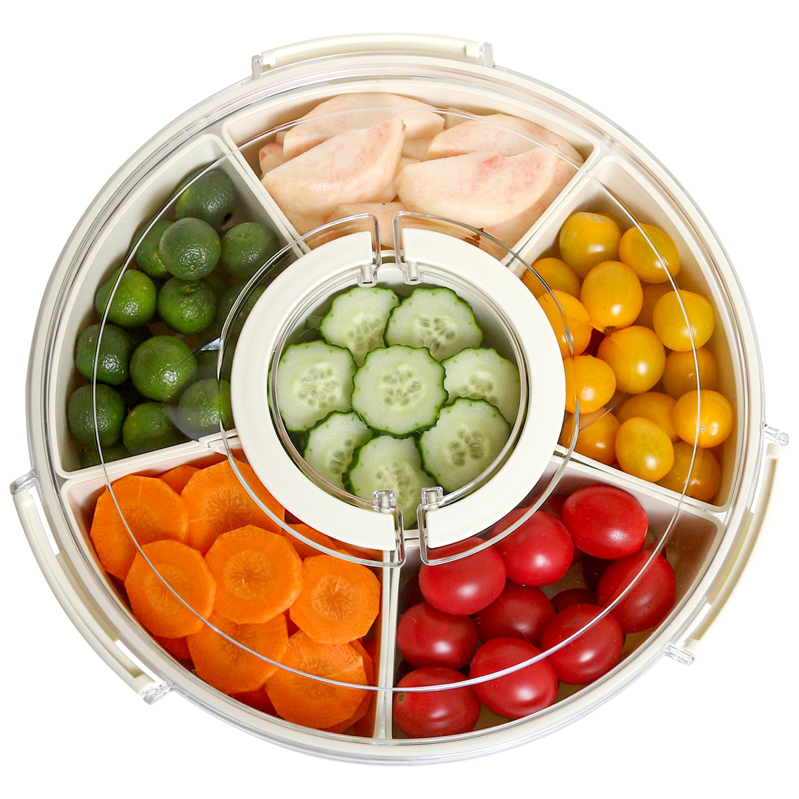 Snackle Box Container - Divided Serving Tray with Lid for Chips and Dip, Charcuterie, Veggie, Fruit and Candy, Snack Box for Party Favor, Taco Tuesday Movie Night, Travel and Beach Essentials