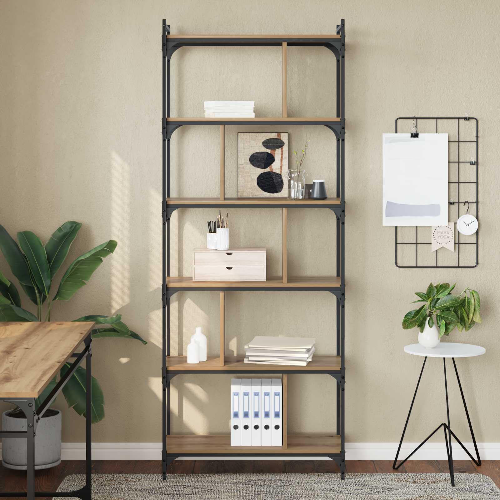 Generisch Bücherregal Artisan-Eiche 76 x 32 x 192 cm Holzwerkstoff,Möbel,Regalsysteme,Bücherregale Bücherschränke-882170