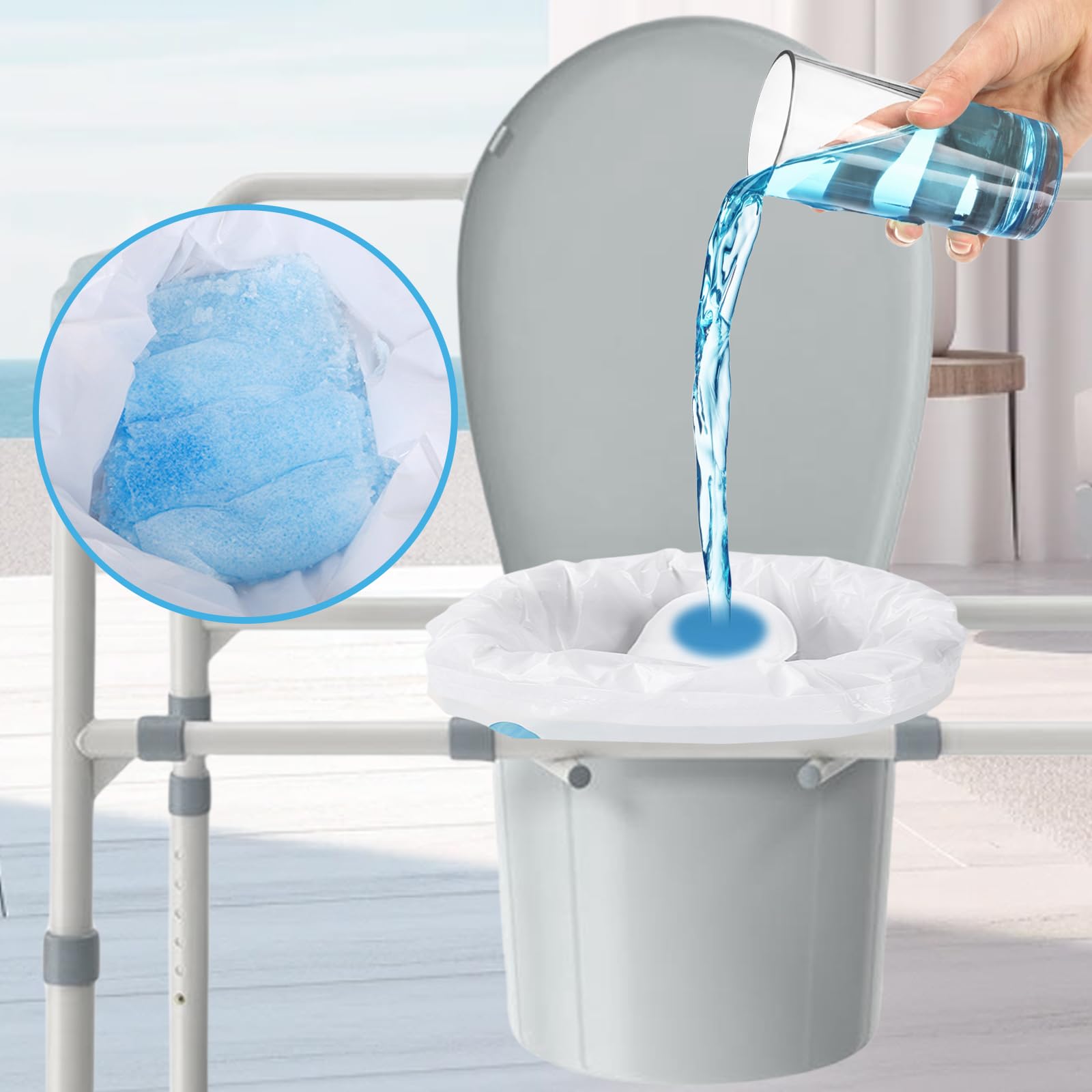 Sacs Chaises Percées: 40 Pièces Sacs De Chaise Percée Et Coussinets Absorbants, Sac Adulte Toilette Sèche, Doublures De Chaise Percée Portables, Sac Hygiénique pour Chaise pour Chaise Percée