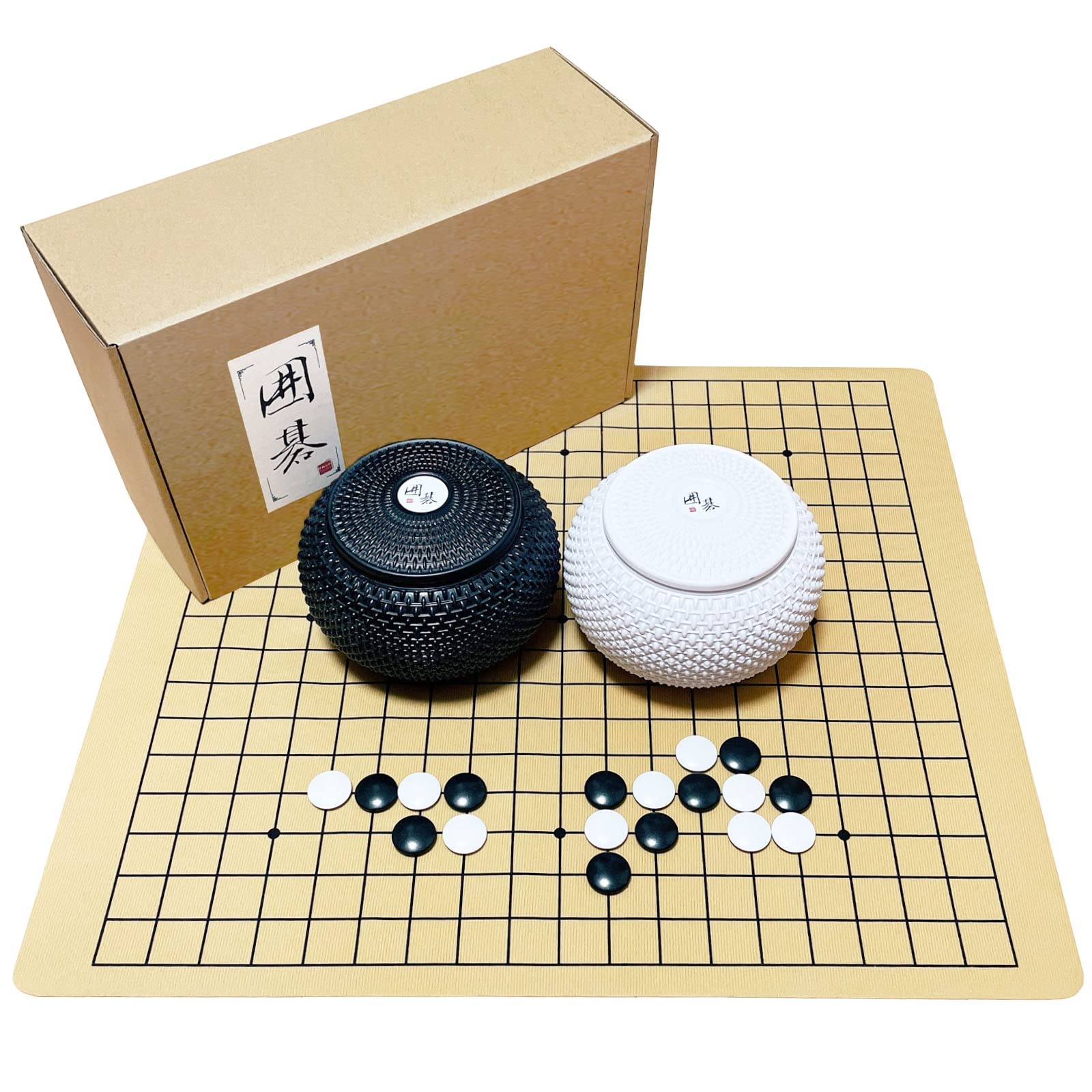 Amazon | 囲碁 セット （ 碁笥 碁石 囲碁盤 ） プラスチック製碁笥 