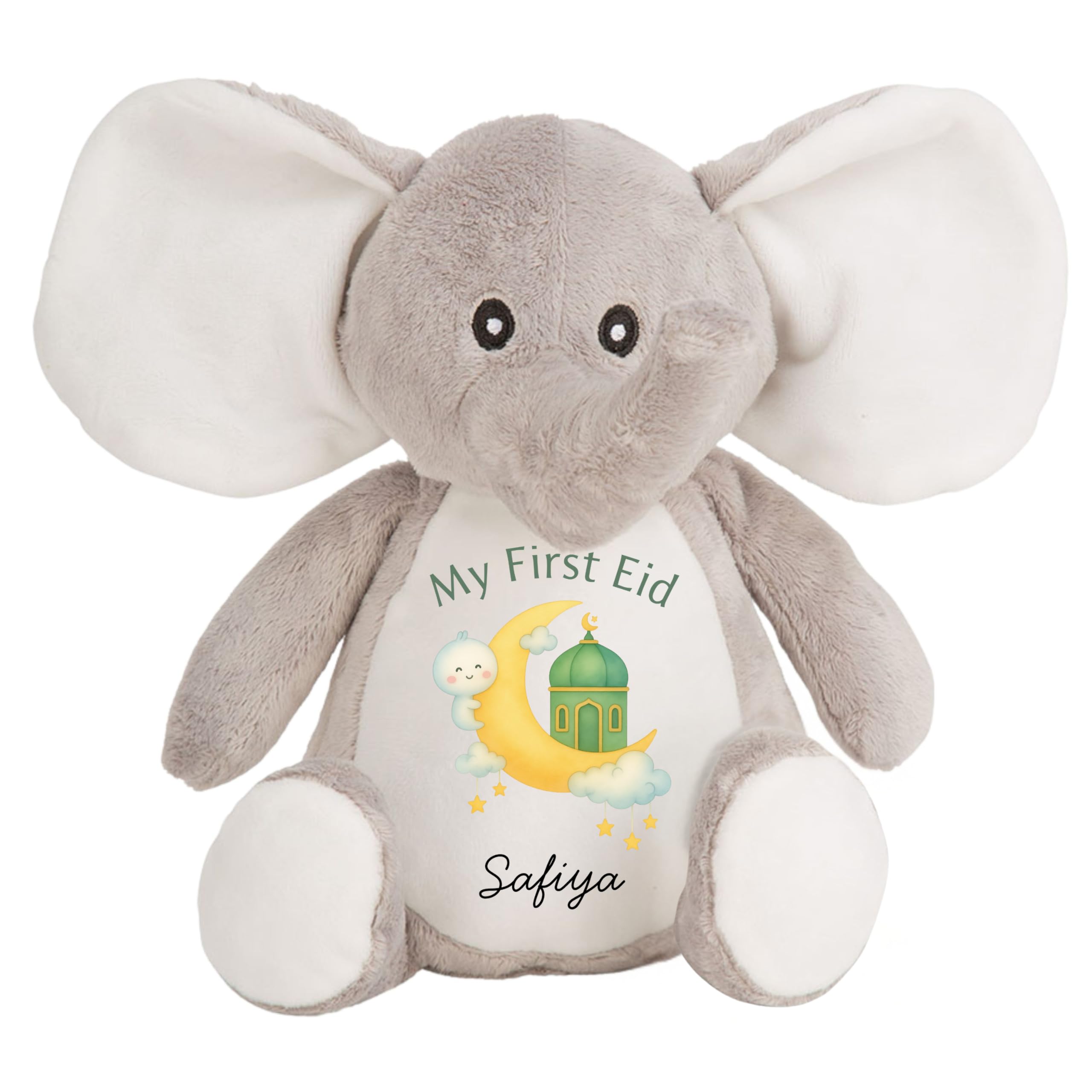 HotScamp Eid Gift Cuddly Toy - Personalised My First Eid Mubarak Babies Newborn 1st Customised Teddy Kids Plush Named Ramadan My First Muslim Islamic Baby Child Soft Plushie - Pink Teddy