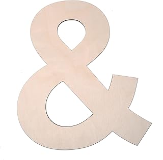 12 Inch Wooden Symbol &, 1/4 Inch Thick Large Unfinished Wood Letter for DIY Crafts Home Wall Decor