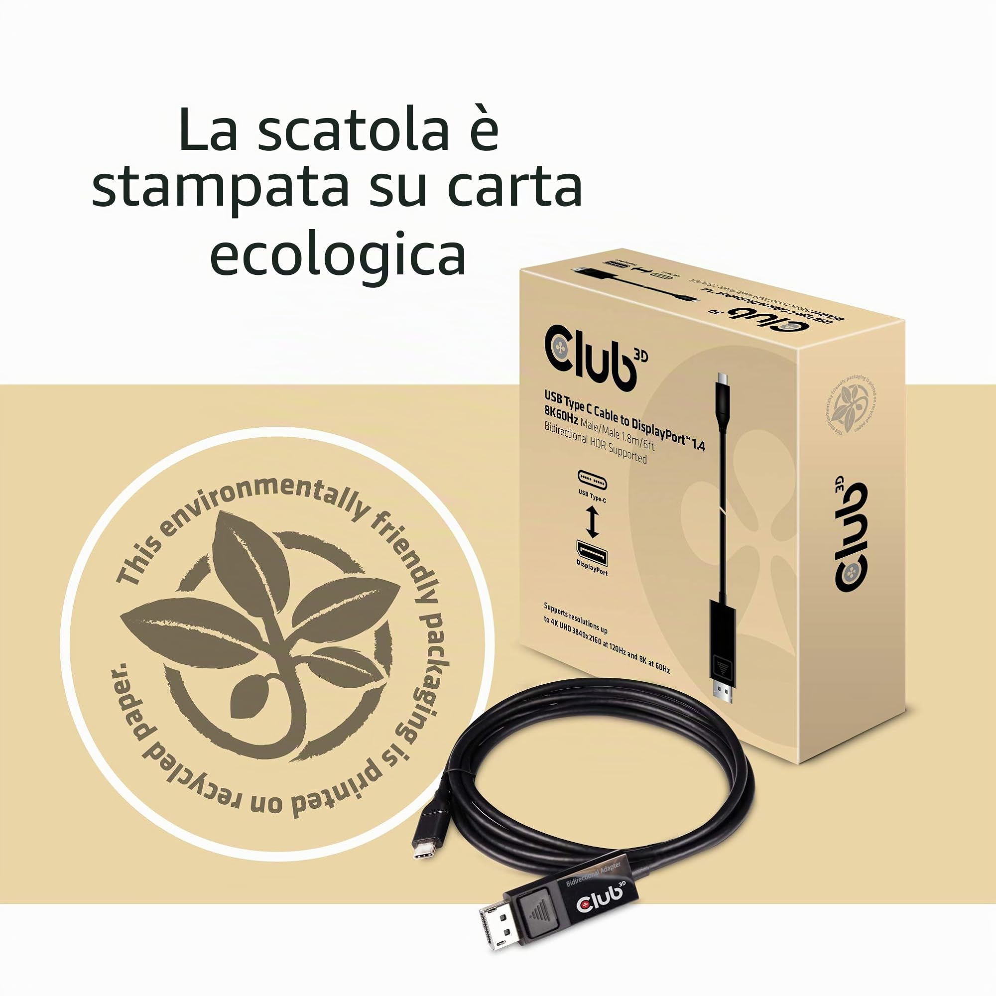 CLUB 3D CAC-1557 USB C DISPLAYPORT 1.4 NEGRO