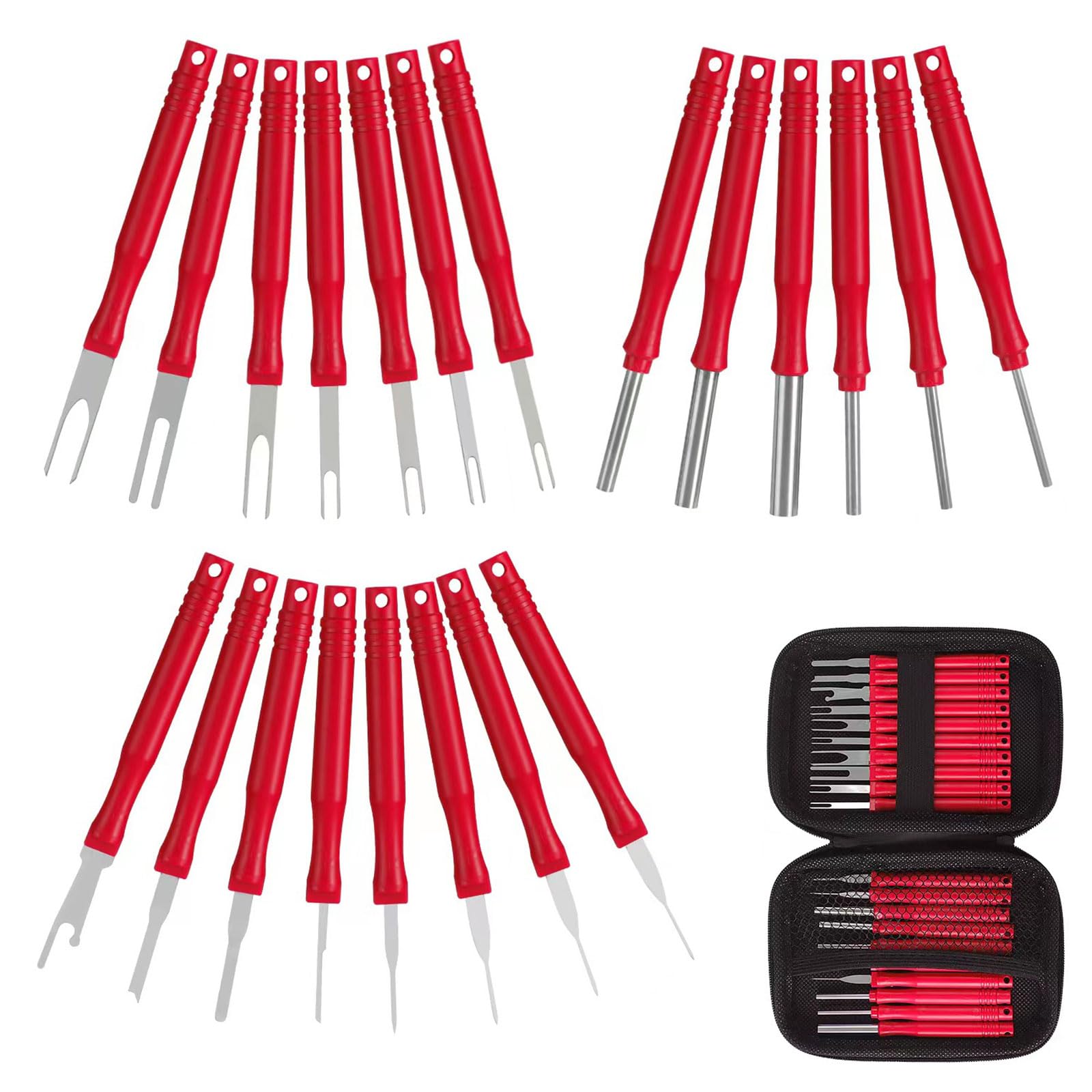 CUNZJIA 21Pcs Automotive Terminals Pin Removal Tool Set with Stainless Steel ABS Construction for Car Motorcycle Electrical Connector Repair
