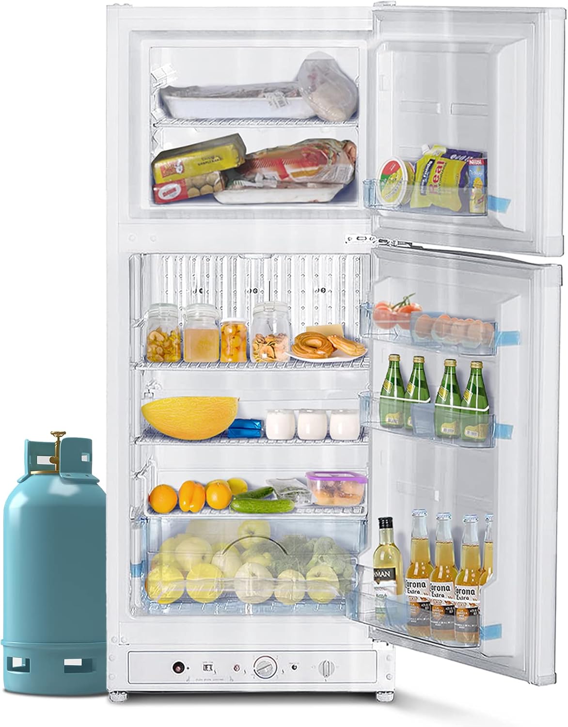 Techomey Propane Refrigerator with Freezer 6.1 Cu.Ft, Off