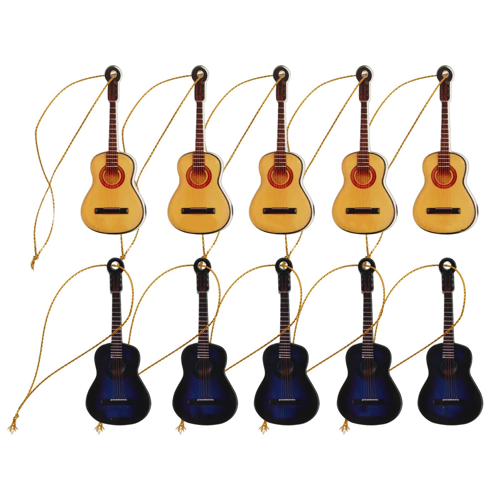 Toyvian 10 Pièces Guitare Miniature de Noël en Acrylique, Décor Suspendu - Les Beatles, Paul McCartney, John Lennon, RIngo Starr, George Harrison Toyvian 10 Pièces Guitare Miniature de Noël en Acrylique, Décor Suspendu