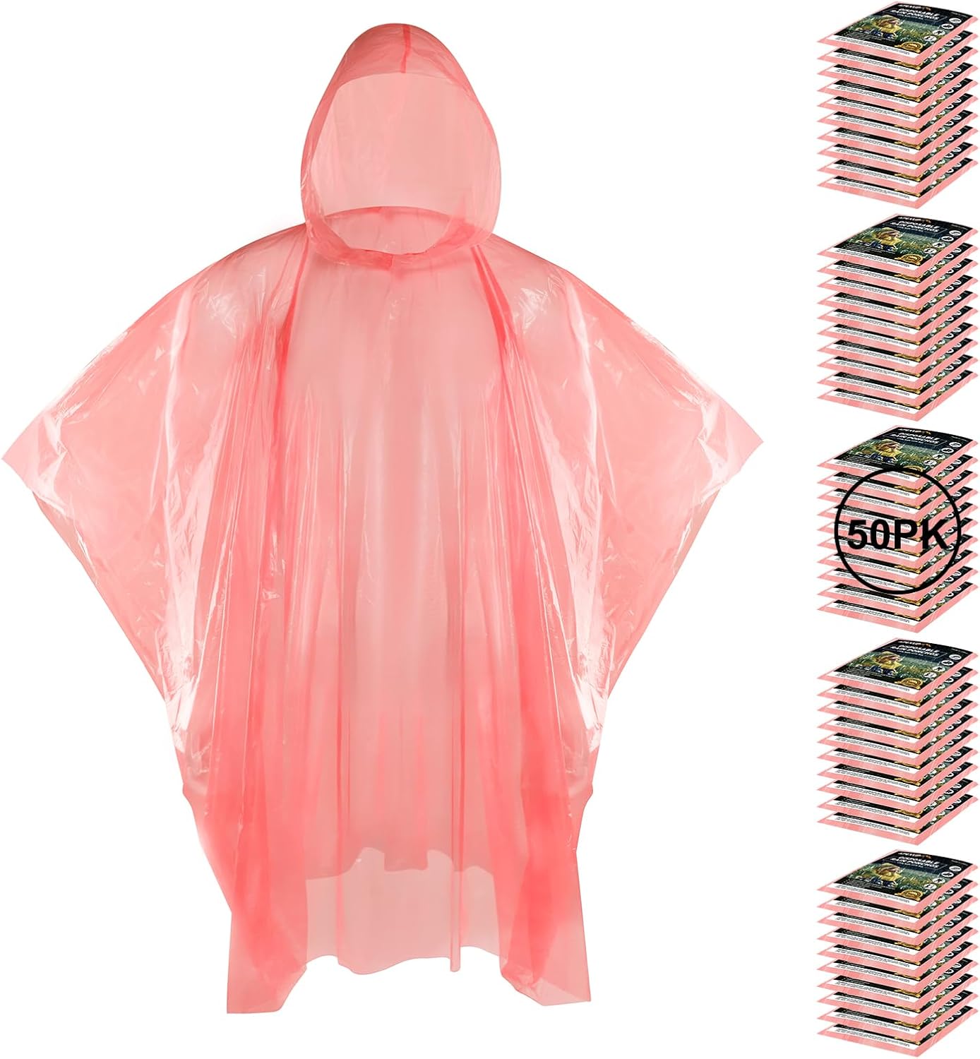 APEXUP Disposable Rain Ponchos for Adults, Emergency Rain Poncho for Camping Hiking Travelling