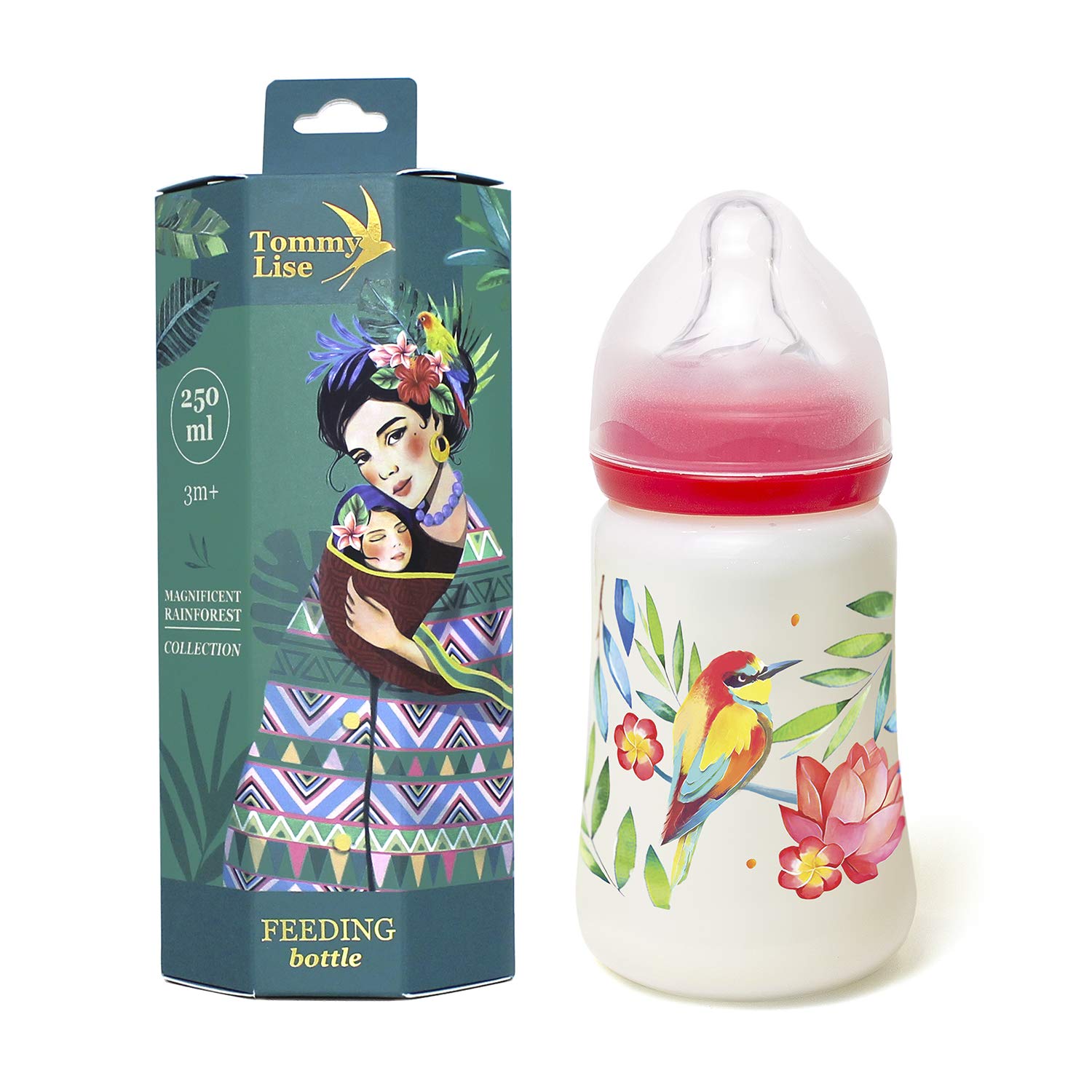 Tommy LiseWide Neck Baby Feeding Bottle Sutable For 3 -6 Months - Blooming Day (250 Ml)