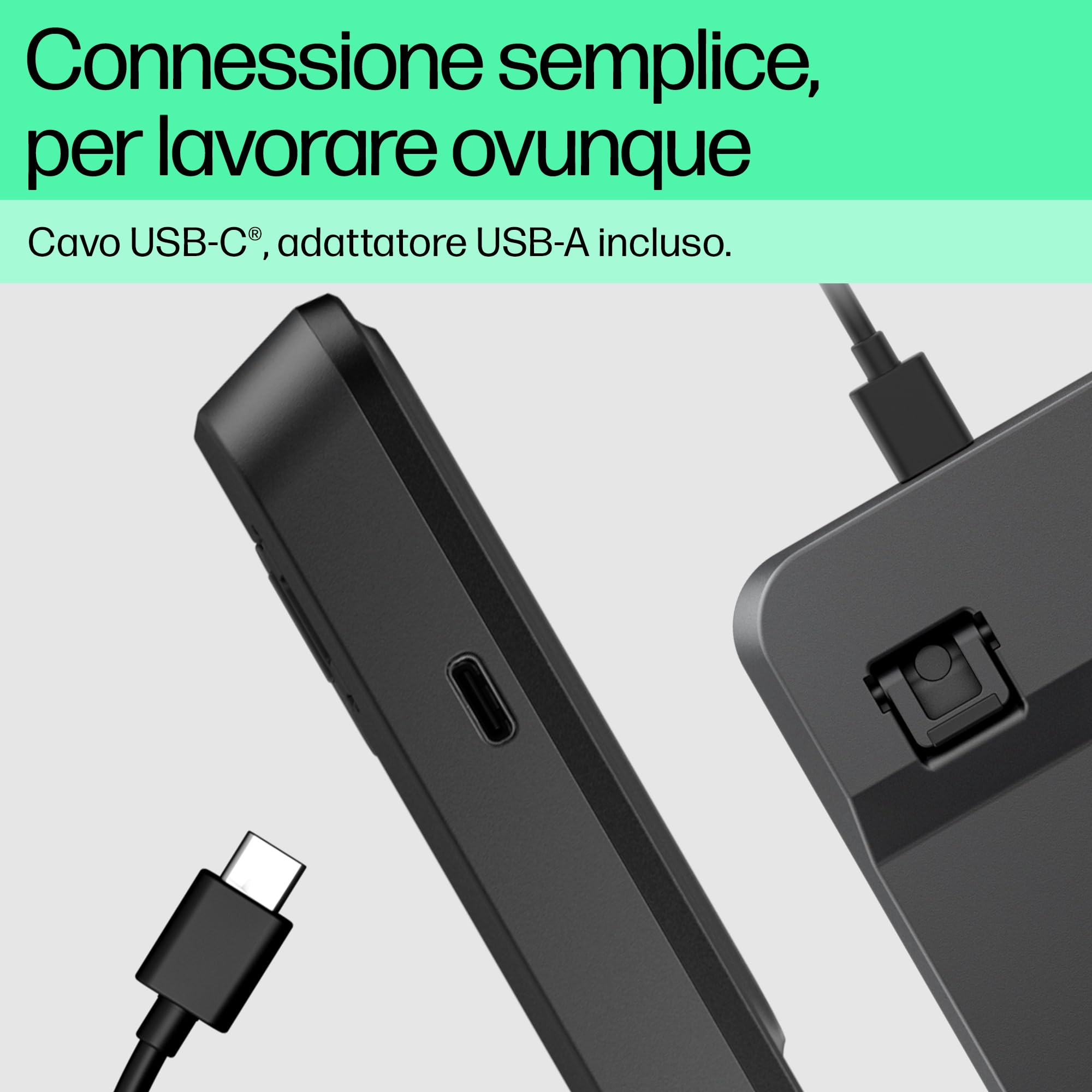 HP 400 Tastiera Cablata, Connessione tramite USB-C e con Adattatore USB-A, Qwerty, 12 Tasti Programmabili, Retroilluminazione, Compatibile con Windows 10 e 11, Chrome OS, MacOS, Nera