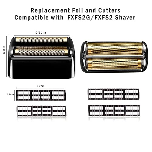 Miniatura 26 de Lámina de repuesto profesional y cortadores para afeitadora BaBylissPRO Barberology de doble lámina, compatible con la afeitadora BaBylissPRO Oro