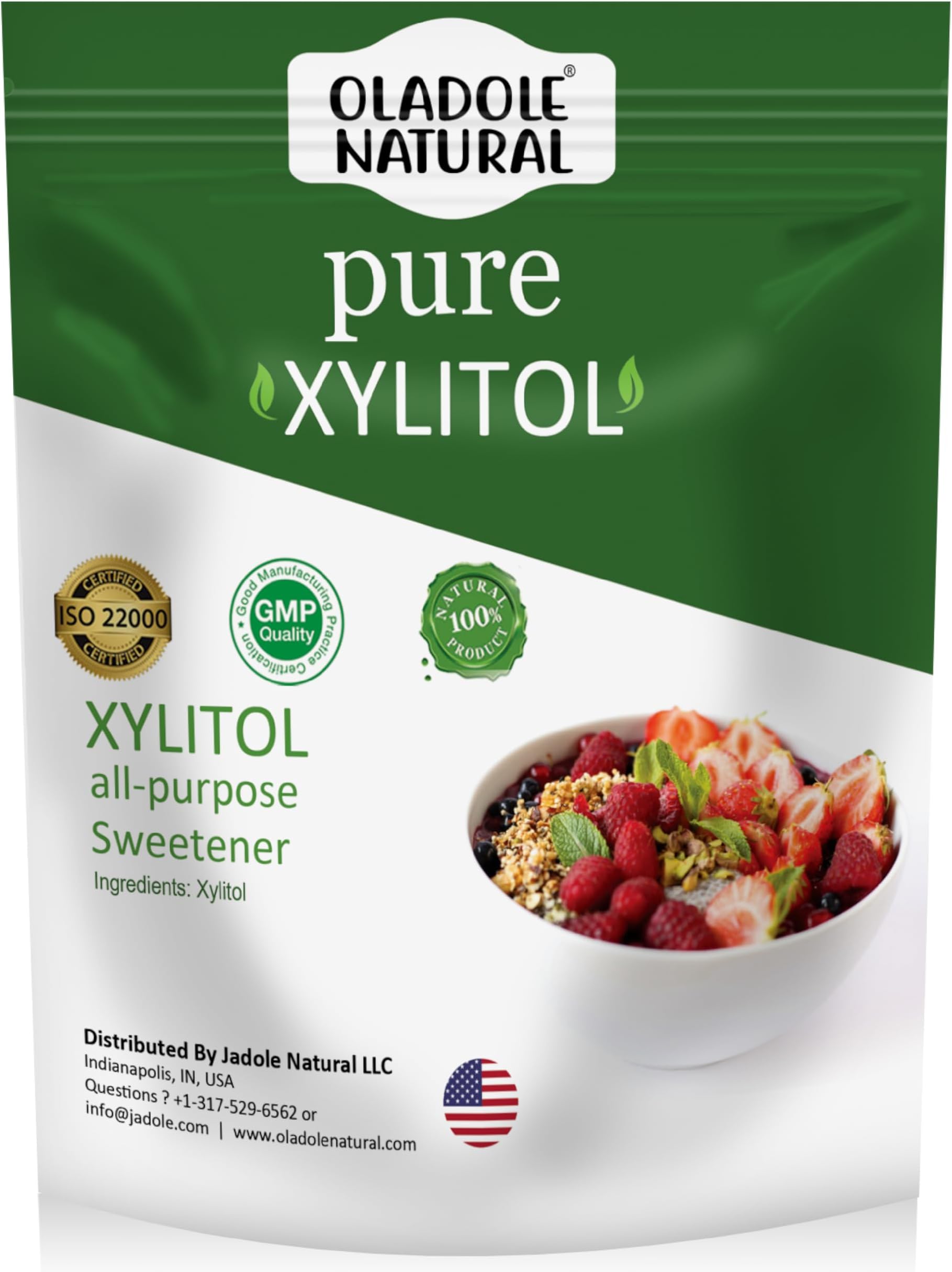 Oladole Naturals Pure Xylitol Sweetener- 500g | Supports Blood Sugar Level, Weight Management | Plant- Based Keto Friendly Sugar Substitute | Low Glycemic & Carb Free, Non- GMO