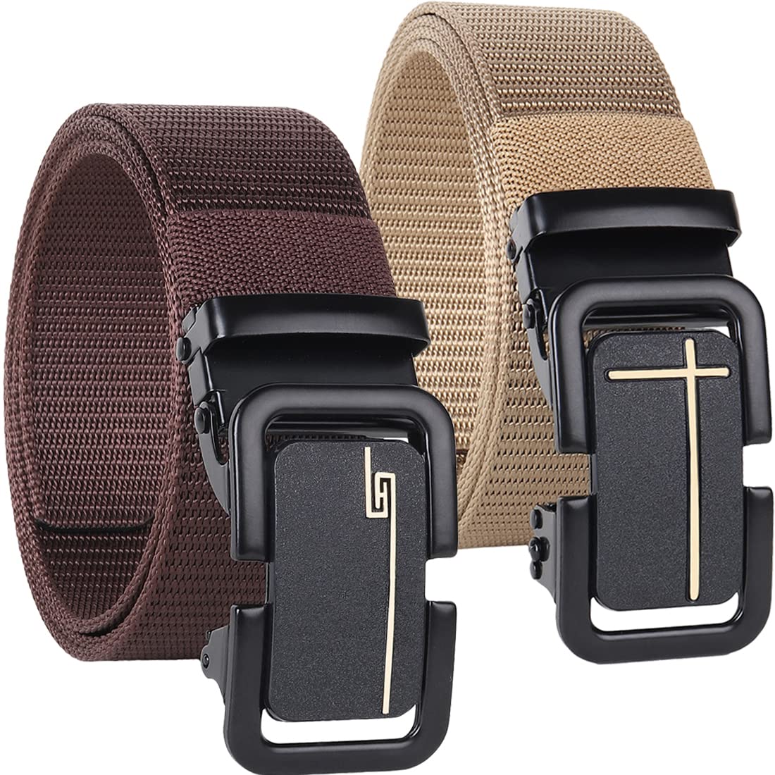 men’s formal/causal automatic push lock nylon woven belt combo set for men (opd-36)