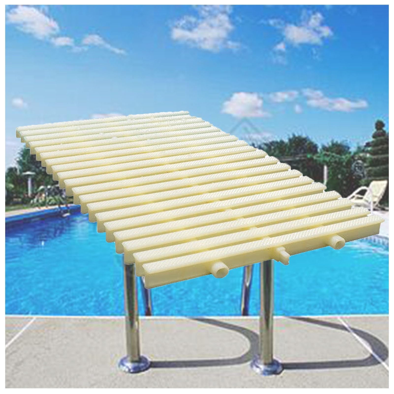 UZAMIRLEX Drainage Overflow Grate, Swimming Pool Drainage Overflow Grating, Bone Color, 15 pieces, Splicable, Multiple Widths(20x100CM/2pcs)