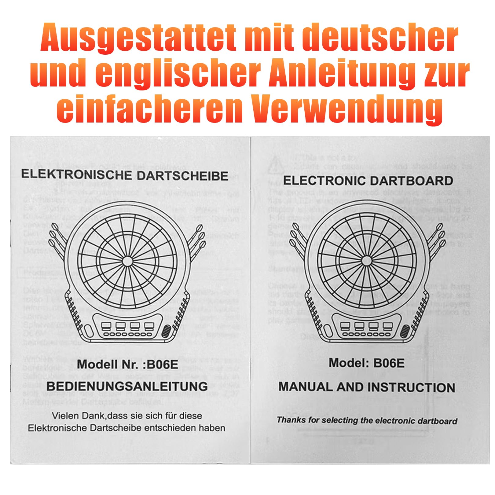 Elektronische Dartscheibe für 1-16 Spieler, E-Dartboards Dartautomat mit 4 LCD-Anzeige und 6 Darts und 24 Pfeilkopf 27 Spiele mit 243 Spieloptionen Profi Elektronik Dartspiel