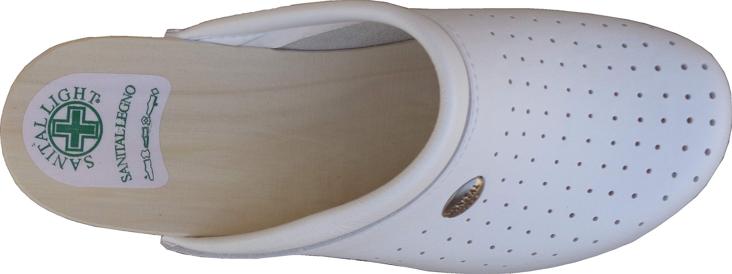 Ciabatte Anatomiche Comfort sanitarie con Zoccolo in Legno da Uomo Bianche.Sanital light 2750