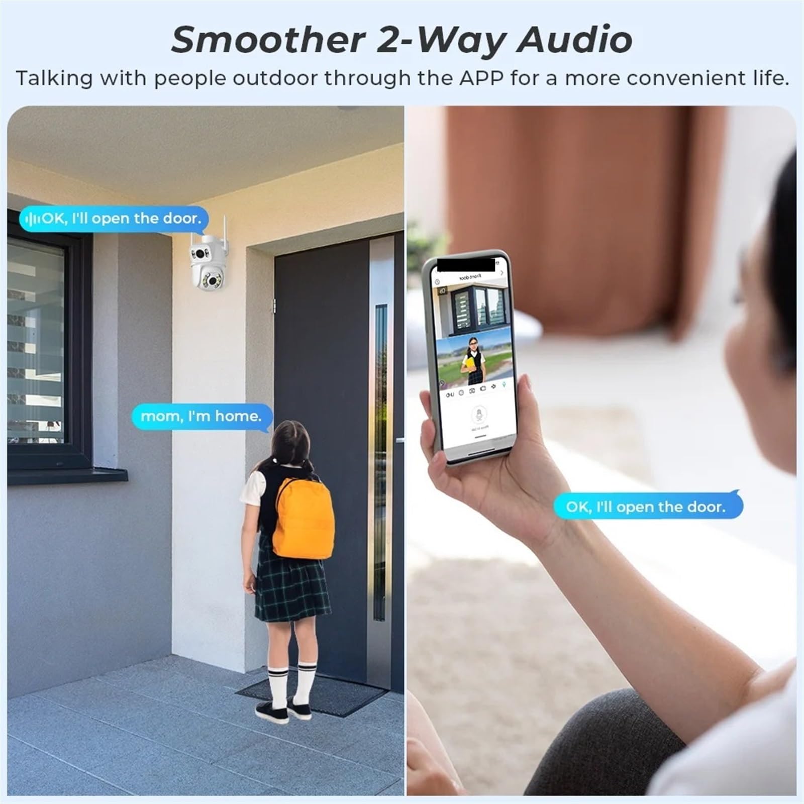 Caméra de sécurité, Caméra de Surveillance extérieure sans Fil PTZ 8MP 4K, Double Objectif, écran, détection Humaine AI, Suivi Automatique(4MP Add 128G SD Card)