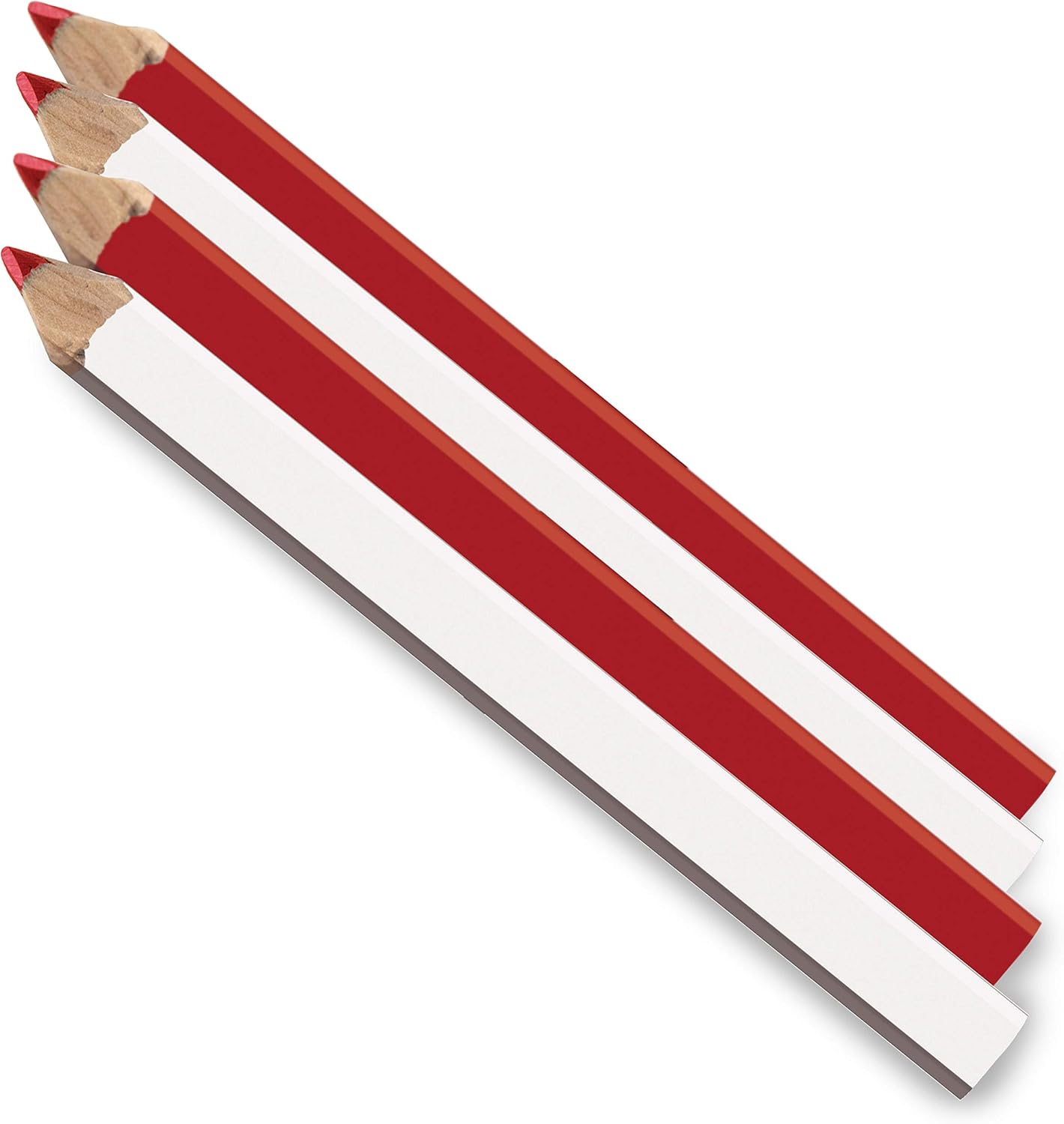 GRAPHITE Carpenter Pencils Rectangular Pencil | Red Lead | (72) Pcs | Wide Pencil for Wood Flooring Marker & Concrete Marking | For Measuring Tool Set | Red