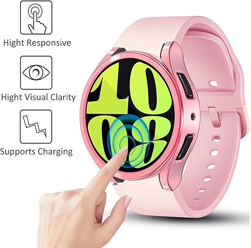 Miniatura 4 de RICHONE - Funda protectora de pantalla compatible con Samsung Galaxy Watch 6 de 1.575 pulgadas y 1.732 pulgadas para mujer, cubierta de protección
