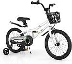 BABY JOY Les enfants font du vélo, 12 14 16 18 Inches Enfants Bicyclettes pour garçons Filles Âge 3-8 ans avec roues de formation, frein à main, freins sous-marins & Panier amovible, Vélo enfant de couleurs multiples