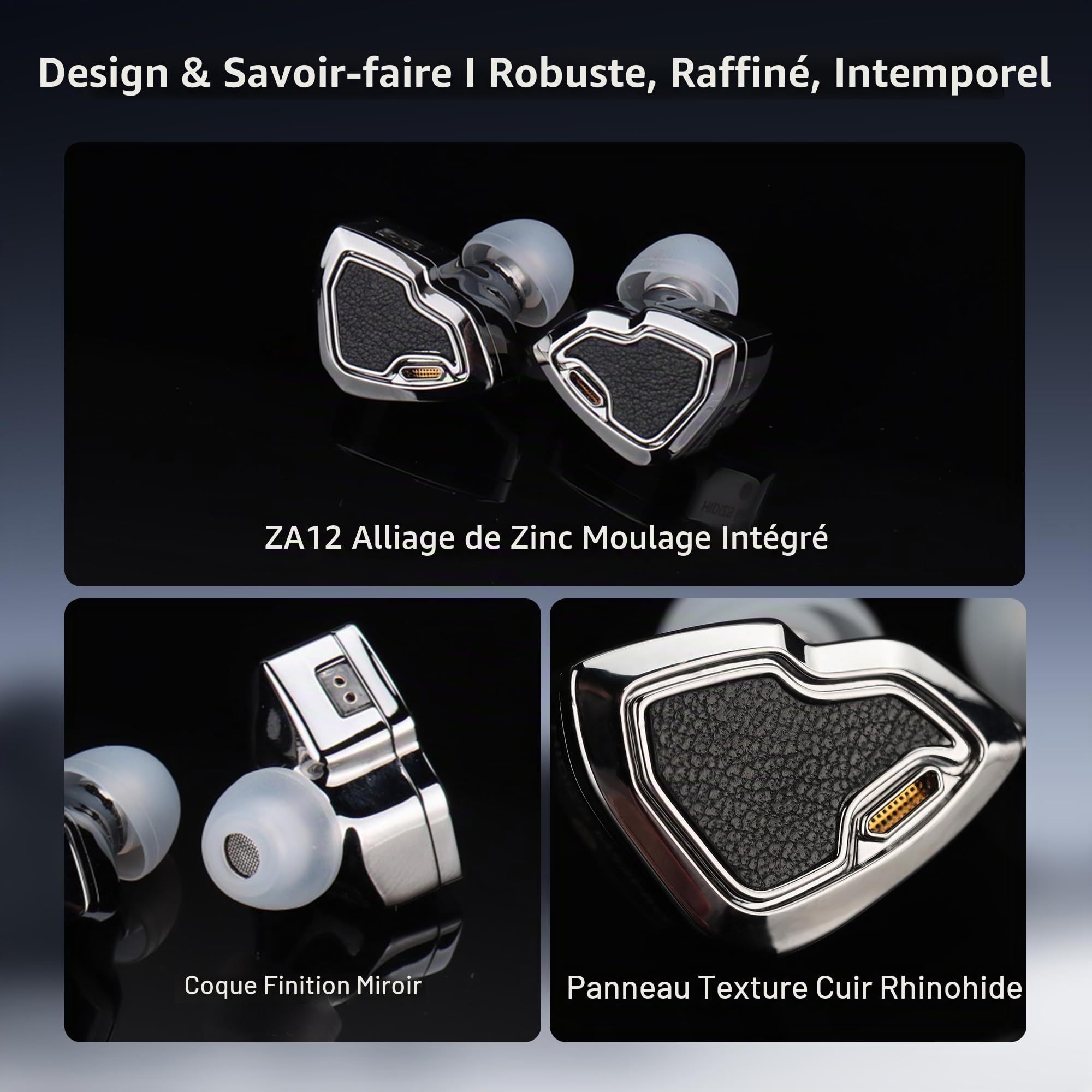 Hidizs MS2 Pro Ecouteur Filaire IEM, Double Circuit Magnétique 1BA + 1DD Hybride in Ear Monitor Haute Performance, 3 Filtres Pneumatiques * 2 Embouts en Silicone，6 Musique Style, Câble OFC, 3.5 mm