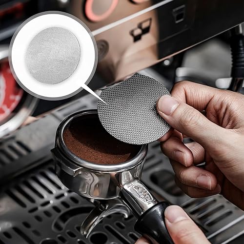 Miniatura 6 de Pantalla de disco expreso, filtro de café de 2.106 in, filtro de malla para portafiltro, cesta de filtro de 0.067 in de grosor, 150 m, pantalla de